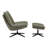 Genuine Leather Swivel Lounge Chair With Ottoman-118092875