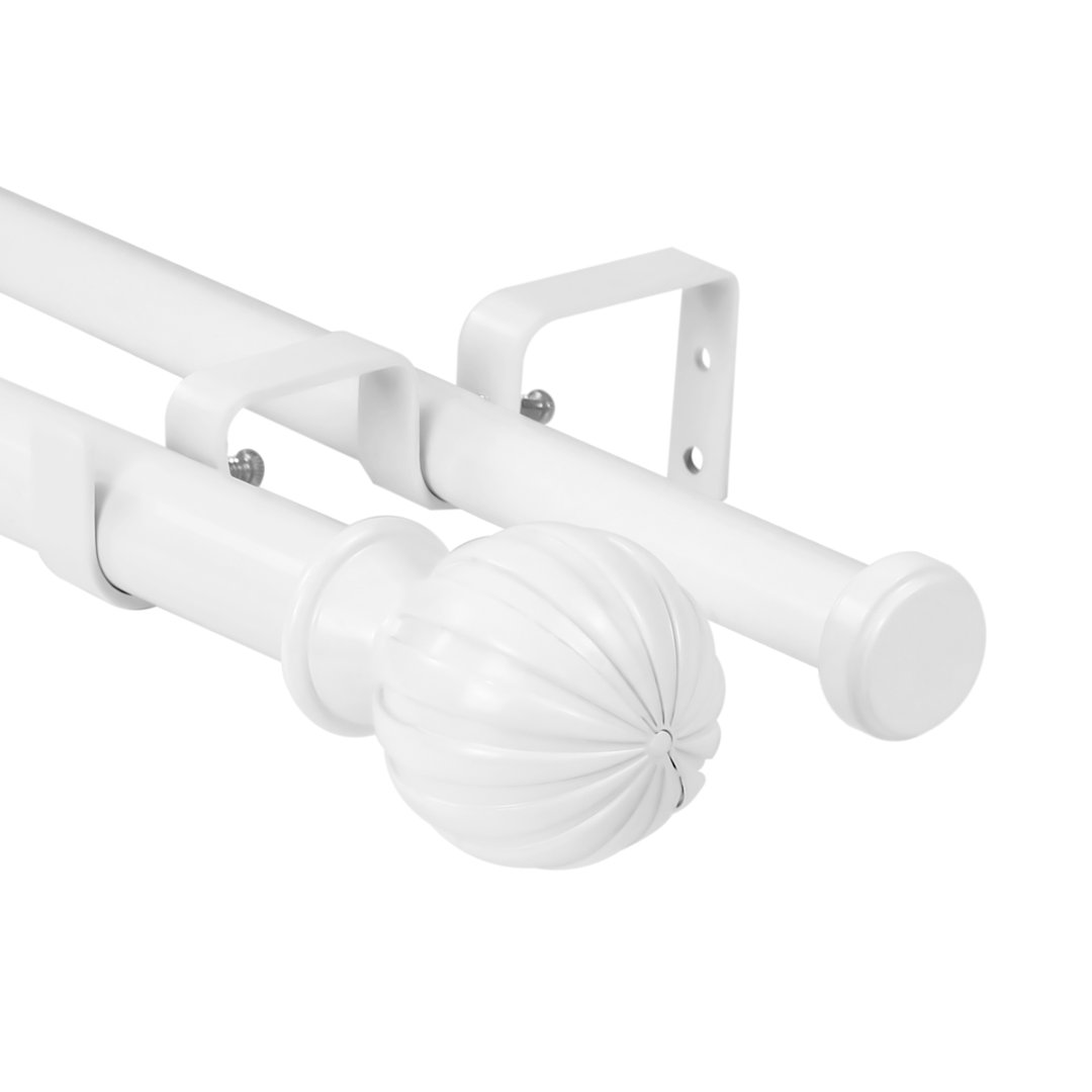 Courson Steel Adjustable Double Curtain Rod Charlton Home® 