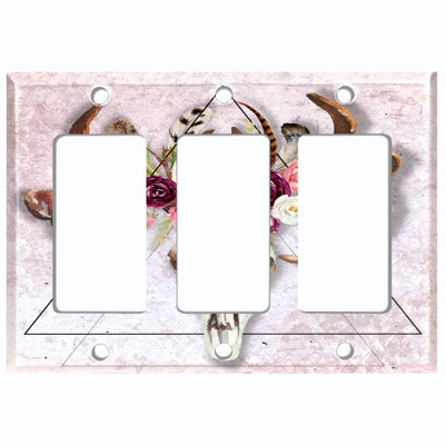 Patterned 3 - Gang Rocker Standard Wall Plate