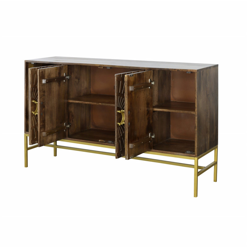 Clydette 58 " W Mango Solid Wood and Iron Sideboard