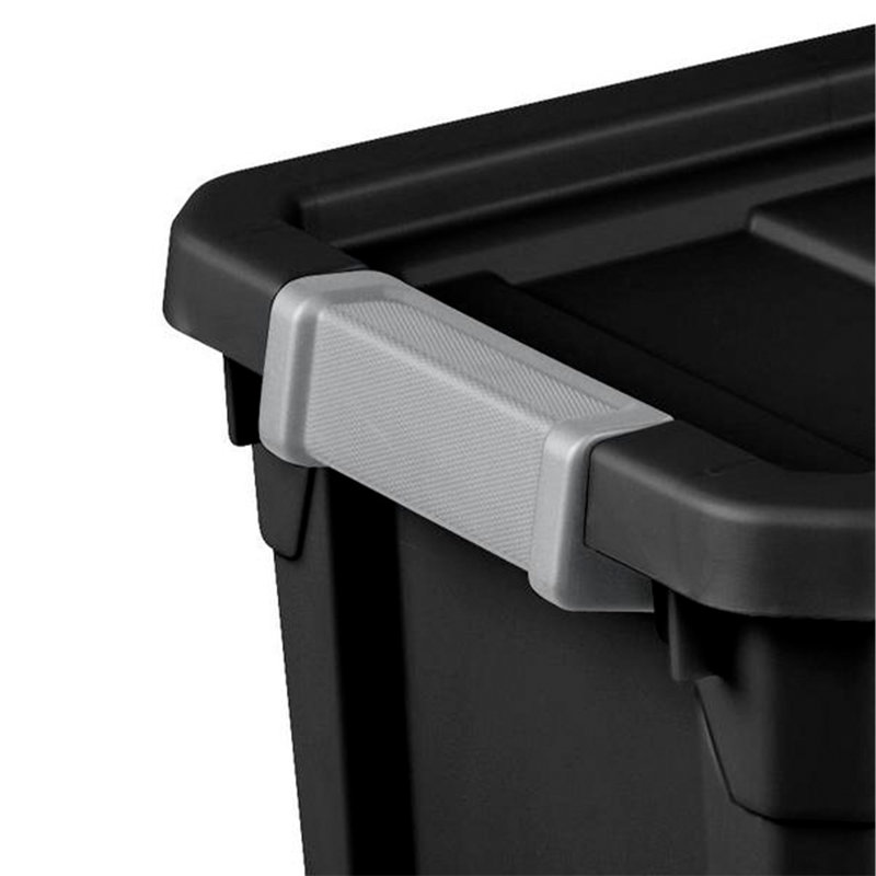 Sterilite Rugged Industrial Stackable Storage Tote w/ Lid, Black