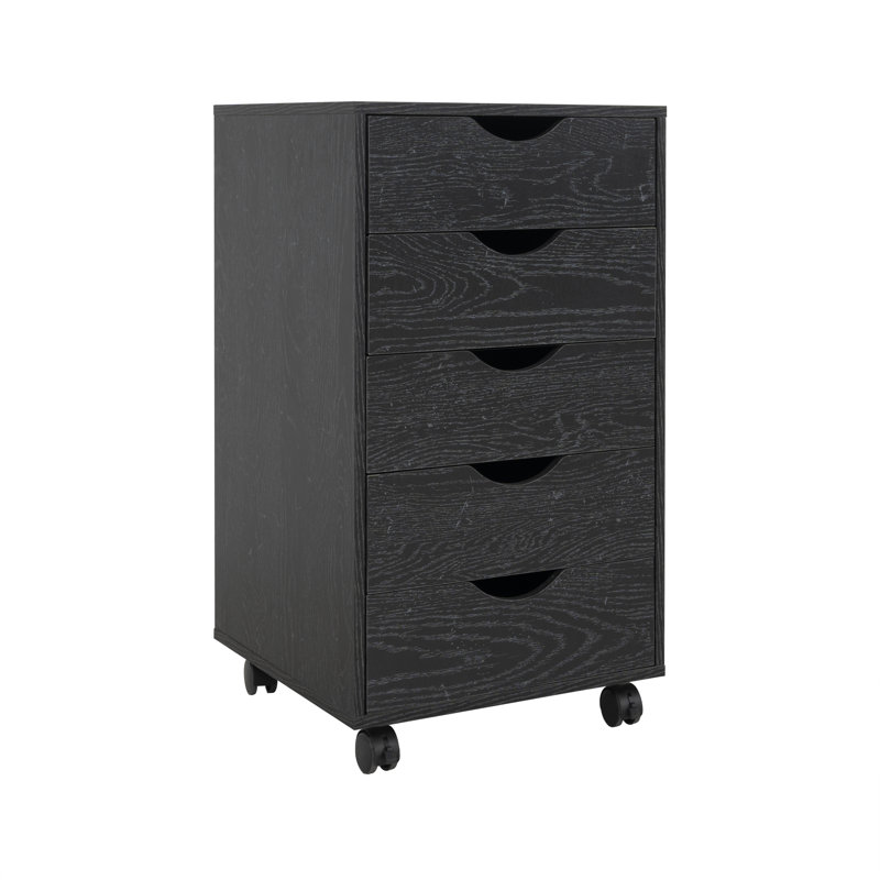 5-Drawer Rolling Office File Cabinet with Wheels, Under-Desk Storage Organizer for Documents, Files & Supplies – Home Office Filing Cabinet for Small Spaces, Mobile Storage Solution
