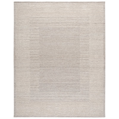 Abstract Hand Tufted Wool, Cotton Solid Color Indoor Rug