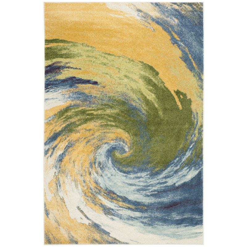 Sunset Marina Performance Abstract Rug, Rectangle 5'3" x 7'6"