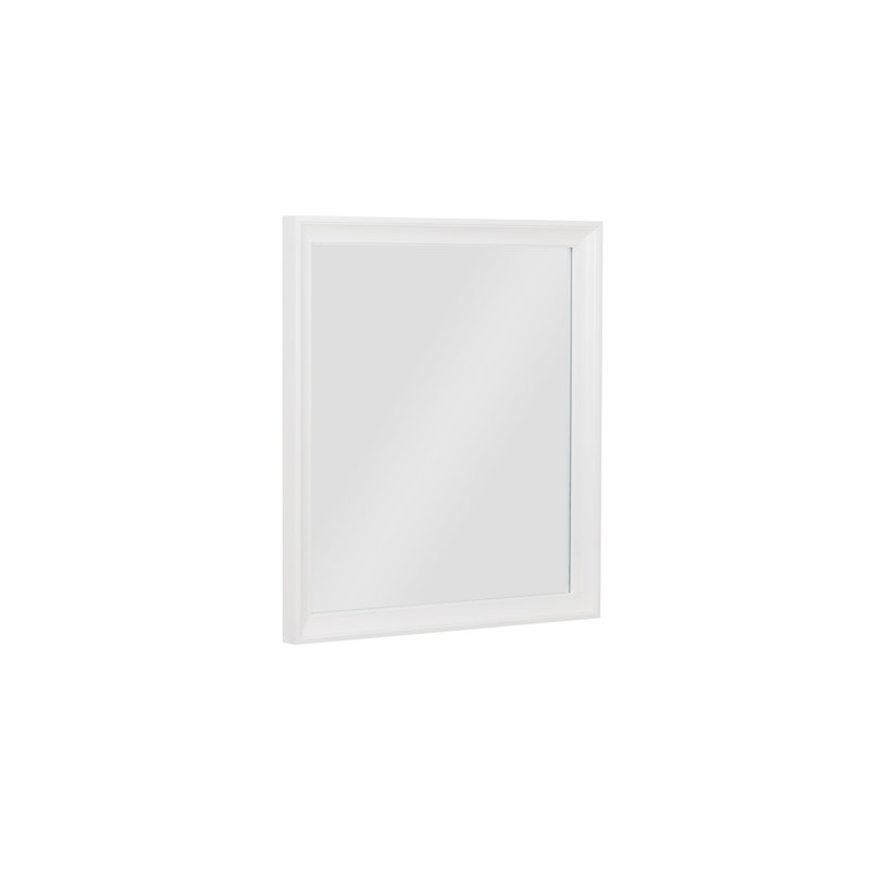 Anaheim Wood Framed Wall Mounted Bathroom / Vanity Mirror, White Paint, 30" x 28"