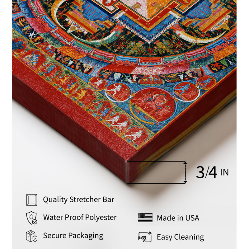 Mandala de Jnanadakini, Sans cadre, Canevas, H 08 po x l 10 po