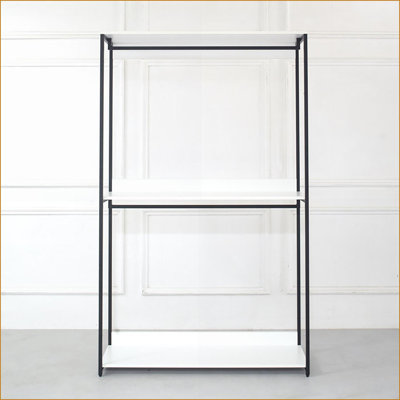Système d'organisation avec rangement, tiroir configurable, bois patiné | Bois et métal | Gris