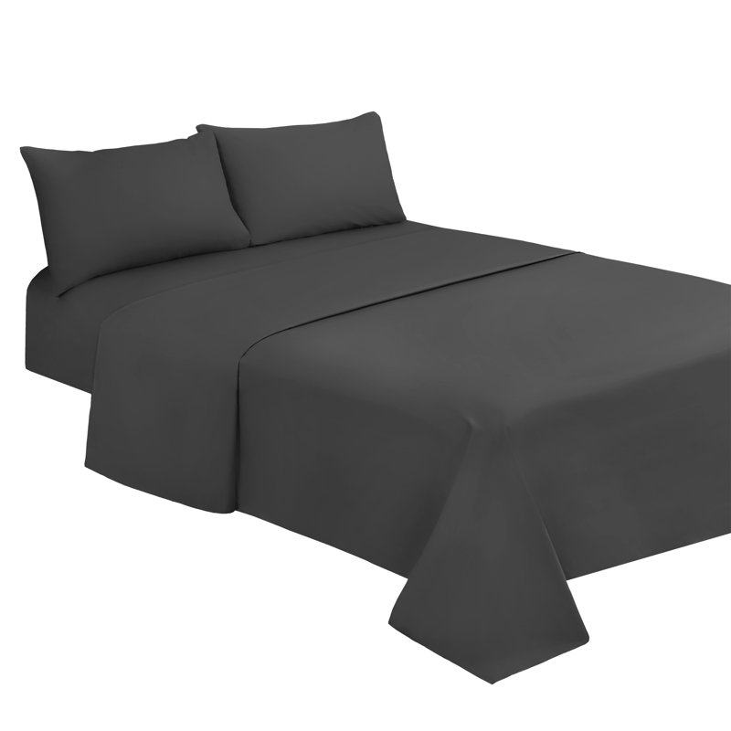 Ensemble de literie à densité de tissage 1200 Spa, Ensemble de draps pour lit simple avec deux taies , Gris