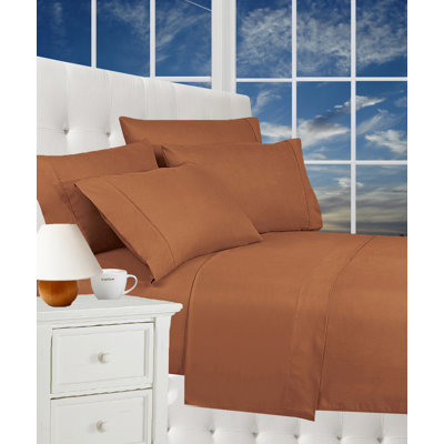 Microfiber Percale Sheet Set with Deep Pocket Fitted Sheet