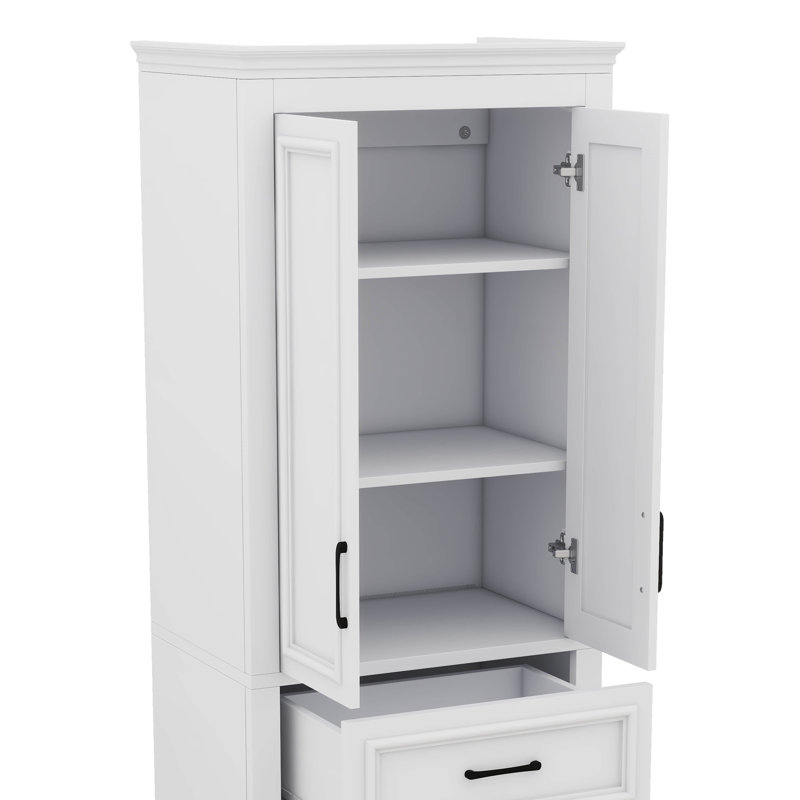 70.8-Inch Stand-Alone Bathroom Vanity, 4 Doors & 1 Drawer, Space-Efficient Storage With Movable Shelves, Soft-Close Hinge Doors