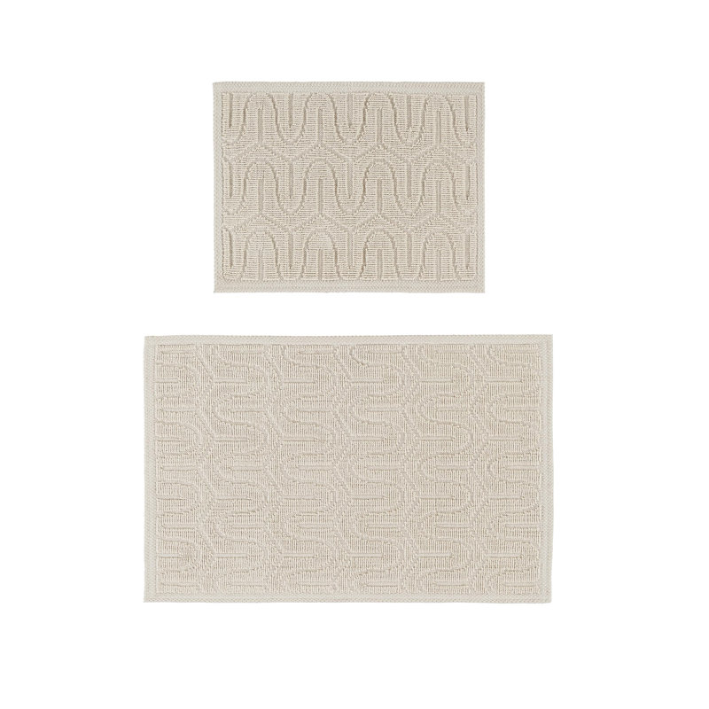GRECA 100% COTTON Non-Slip Set, Cream Geometric 2