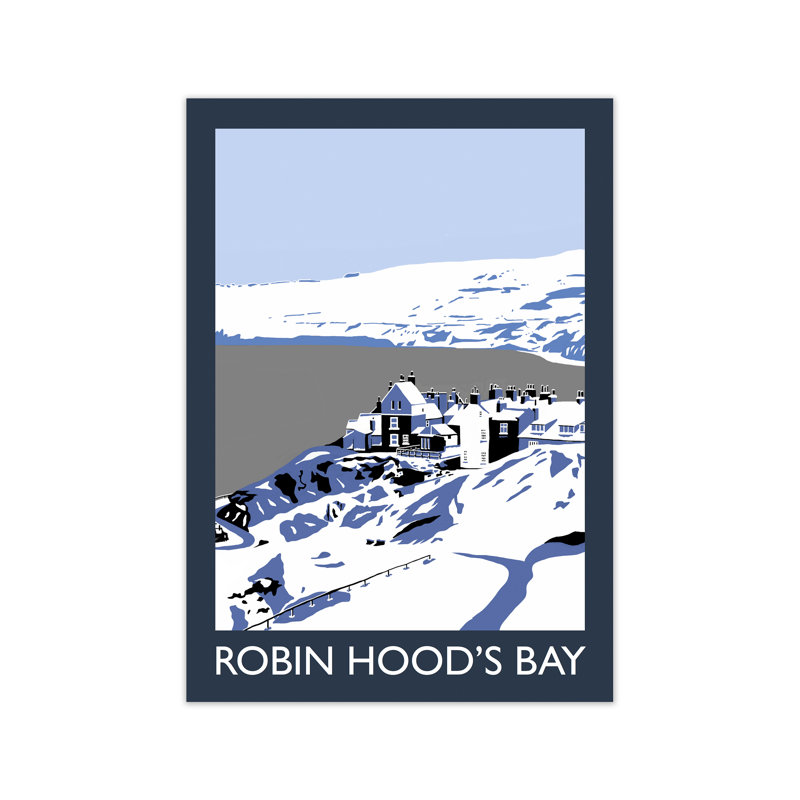 Robin Hood's Bay In Snow by Richard O'Neill - Print, 841 cm H x 594 cm W