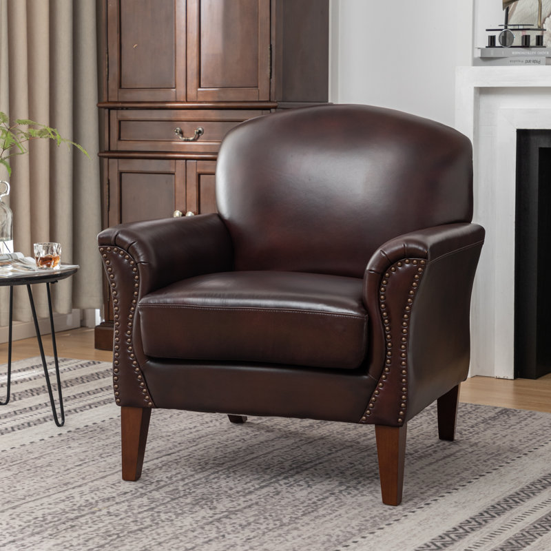 Fauteuil Shalisia, Cuir véritable espresso