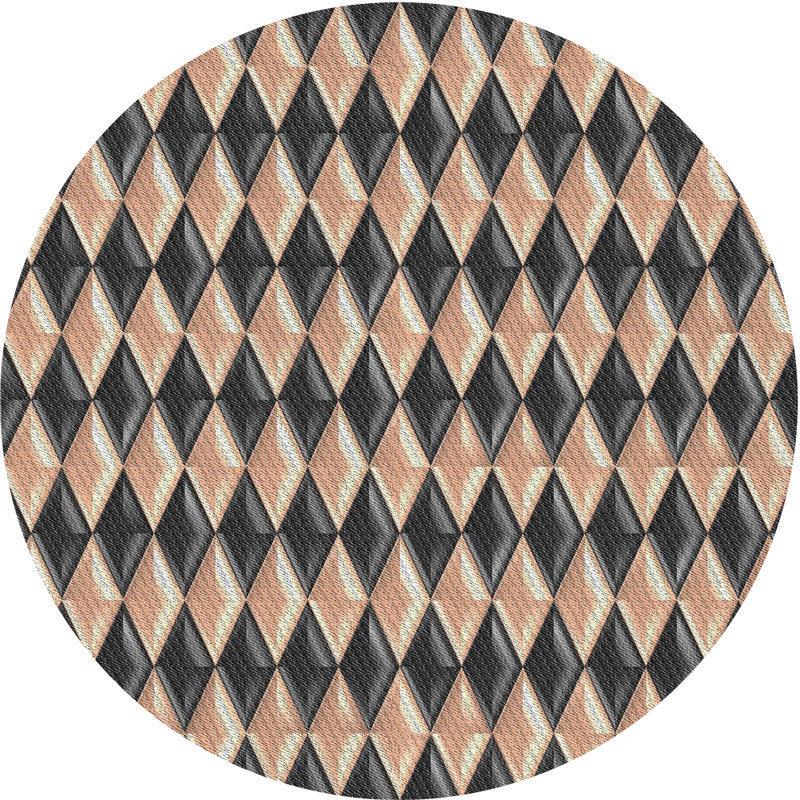 Geometric Indoor Rug, Round 4'