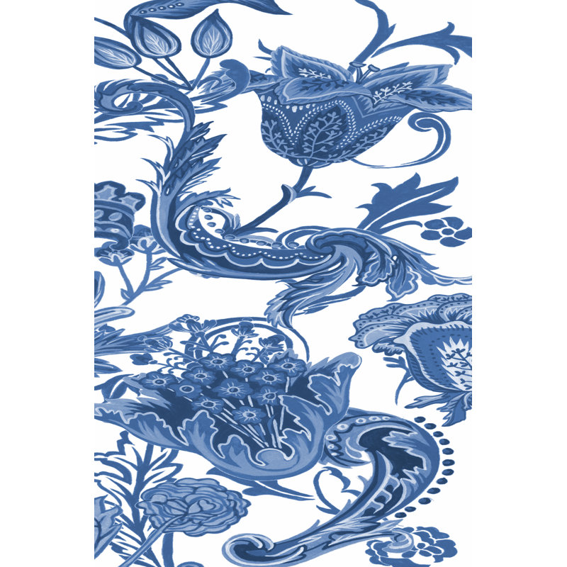 Indigo Chintz VI by Melissa Wang - Painting Print, Wrapped Canvas, 46cm H x 30cm W