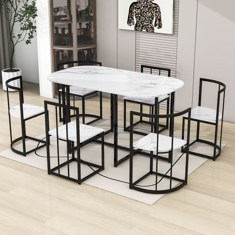 Ensemble repas pour 6 personnes Aronas, Blanc, Noir