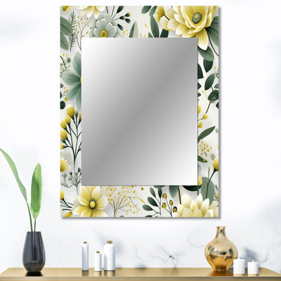 Green Boho Chic Floral Pattern - Floral Mirror Wall Decor