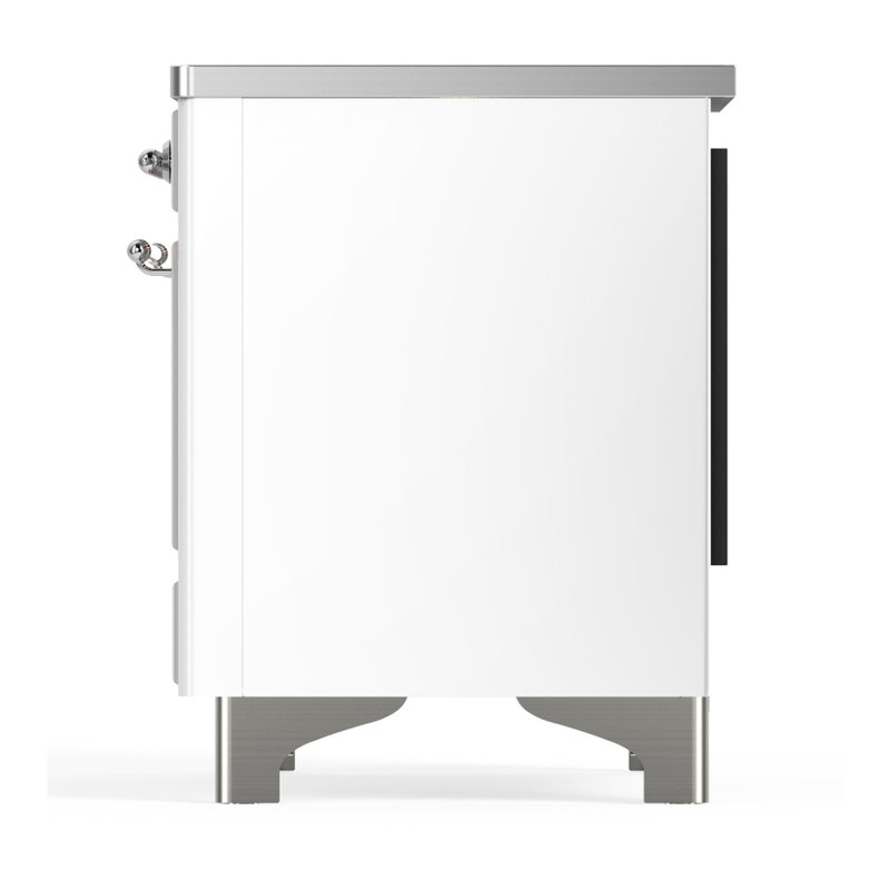 Majestic III Series 40 Inch Induction Range with 6 Induction Elements in Stainless Steel (Brass Trim), Chrome, White