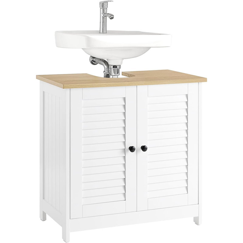 Lyonsdale Freestanding Under Sink Cabinet, White/Natural