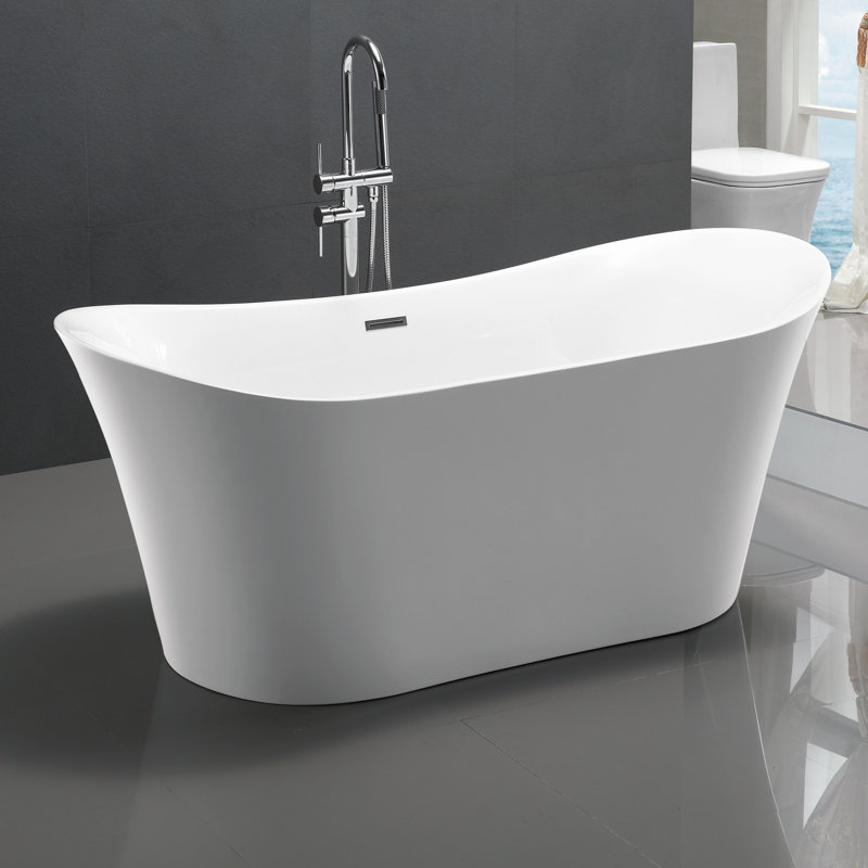 67'' x 28'' Freestanding Soaking Acrylic Bathtub