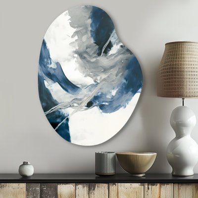 Clarixa - Abstract Liquid Ink Pear Shape Assymterical Metal Wall Art