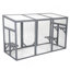 Enceinte d'extérieur pour chat en bois, abri de patio pour chat avec 3 plateformes, porte verrouillable, toit ouvrant pour grand lit, animaux de compagnie, gris