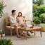Canapé deux places Arbora avec table basse (partie 1 sur 2) - Mobilier d'extérieur en bois avec dossier tressé à double corde et assise profonde