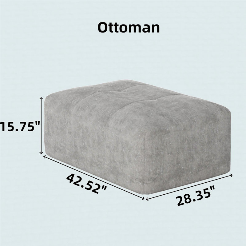 Canapé modulaire surdimensionné Boneless, Gris