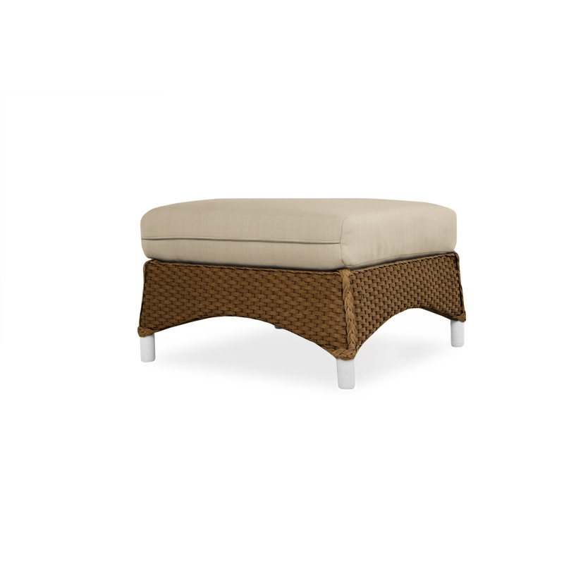 Mandalay Outdoor Ottoman, Decorline Navy, Bark