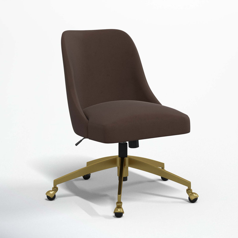 Chaise de bureau Tamieka, Velours chocolat classique