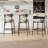 Sherpa Counter Height Bar Stools Set of 6 Modern Upholstered Barstools with Curved Open Back/Round Seat Boucle Comfortable Bar Chairs for Kitchen Island, 24.6 Inch-1606000215