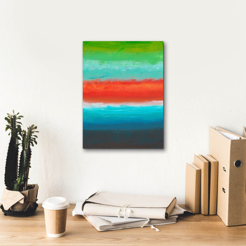 «Night Coast Three» par Jan Weiss, art mural sur toile, H 16 po x l 12 po x P 0,75 po