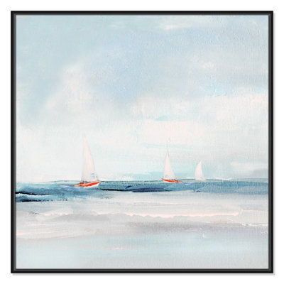 Caribbean Sail by Sally Swatland - Floater Frame Print on Canvas