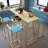 Bar table and chair five piece set, gold frame, multi-layer tabletop, chair cushion and backrest made of sponge, table with storage function (gold)-1939756201