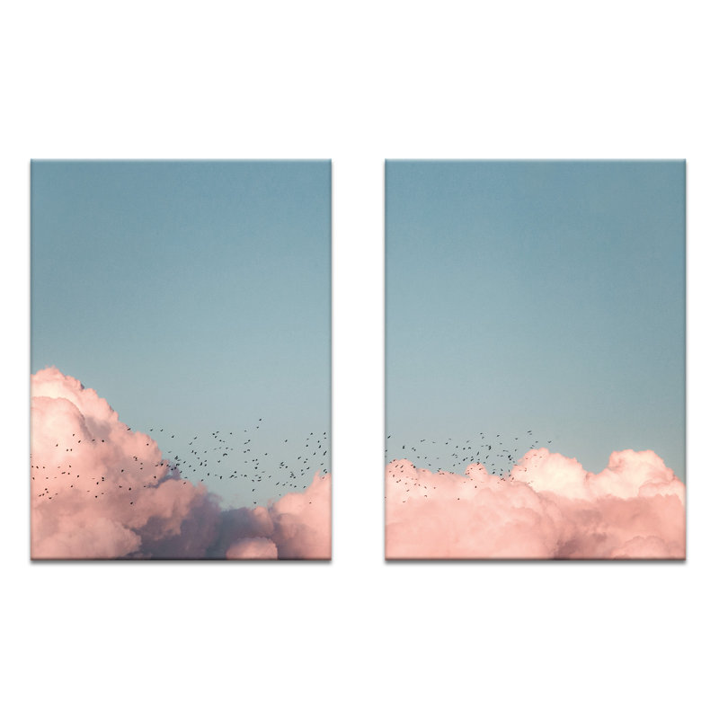Flock - 2 Piece Print on Canvas, 51 cm H x 41 cm W x 4 cm D