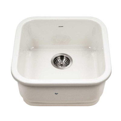 Houzer Undermount Fireclay 19-Inch Square Bar Sink
