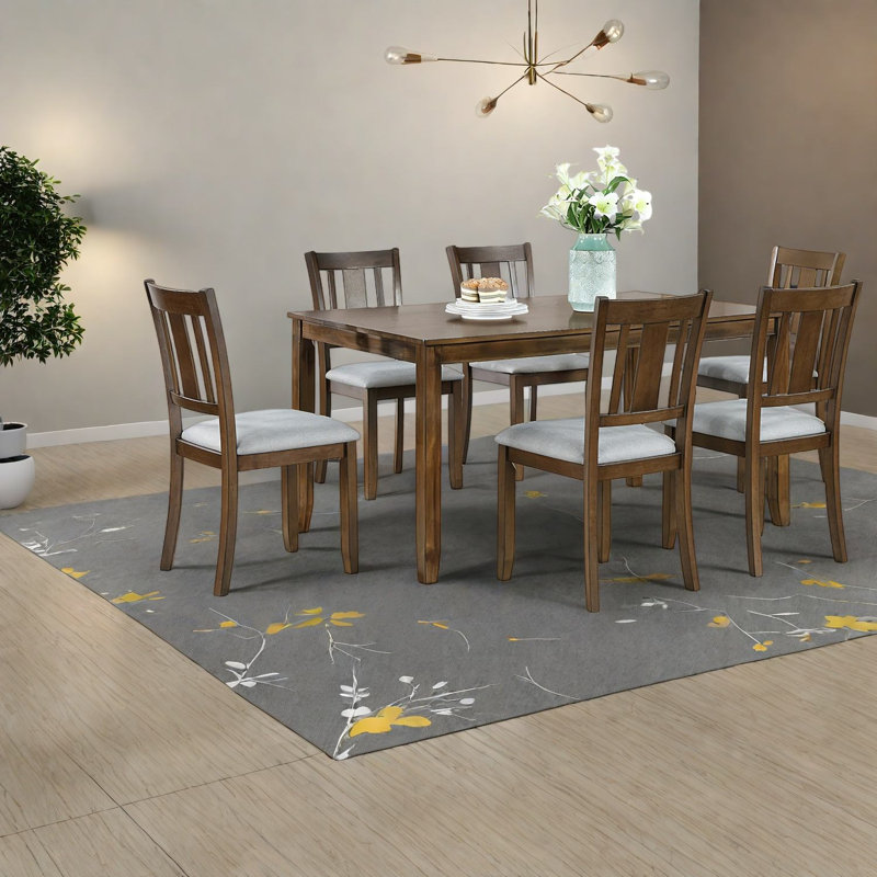 Ensemble de table de salle à manger moderne (doit inclure à la fois la table et la chaise), cuisine en bois 7 pièces