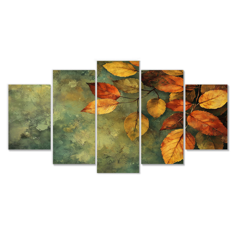 Feuilles, forêt, tranquillité III - Art mural - Ensemble d'art mural traditionnel diamant