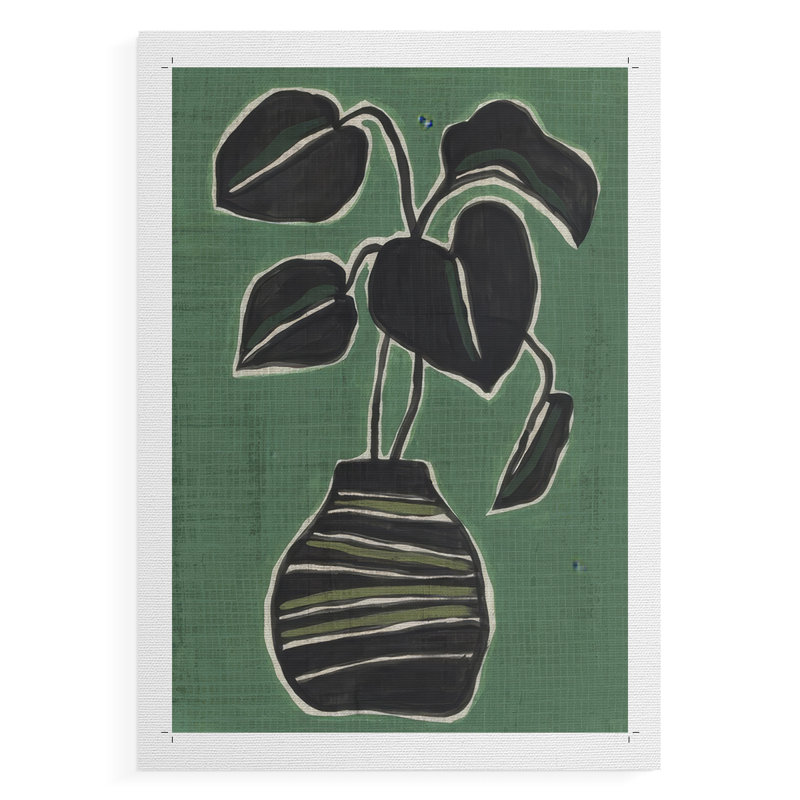 Palmier en pot Jade II - Impression sur toile seulement - NON-CADRE, H 36 po x l 24 po
