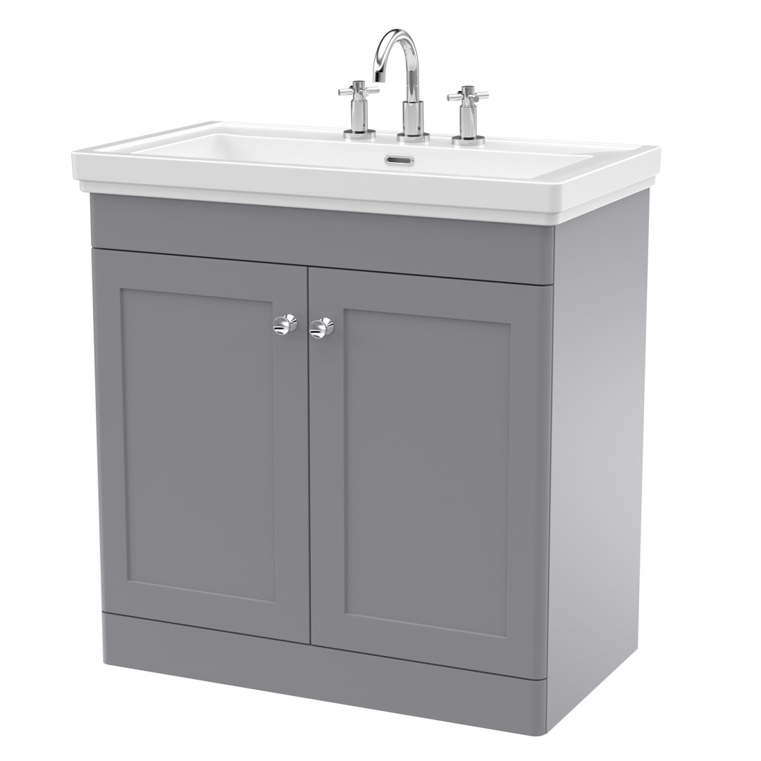 Classique 800mm Free-standing Single Bathroom Vanity with Vitreous China Vanity Top