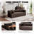 Corduroy Convertible Sofa Bed with Pillows - Fold Out Floor Couch Sleeper, Boneless Comfy Lounge Loveseat for Bedroom & Small Living Room, Brown-142675255
