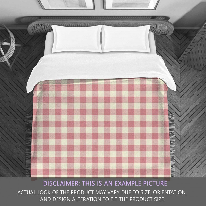 Gingham Comforter, Twin Comforter, Pink/Beige