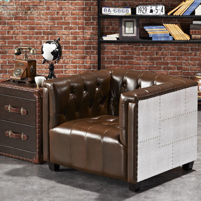 Navleen Faux Leather Wingback Chair