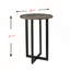 Table bistro avec plateau en chêne brûlé et base en métal noir pour petits espaces et utilisation multifonctionnelle