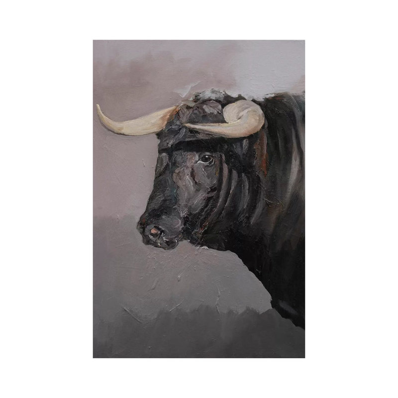 Toro Espanol Negro II by Zil Hoque - Wrapped Canvas Gallery-Wrapped Canvas Giclée, 66.04 cm H x 45.72 cm W x 3.175 cm D