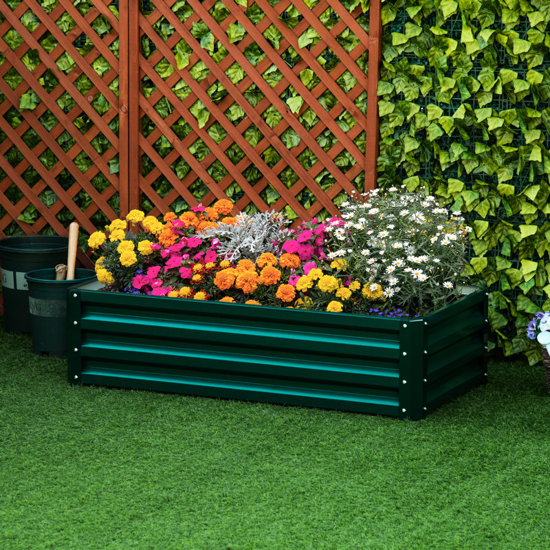 Galvanized Raised Planter For Versatile Gardening - 4' X 2' 1', And Practical 48.57" 23.5" 12" Planting Bed, Promote Growth Of Diverse Plants Herbs