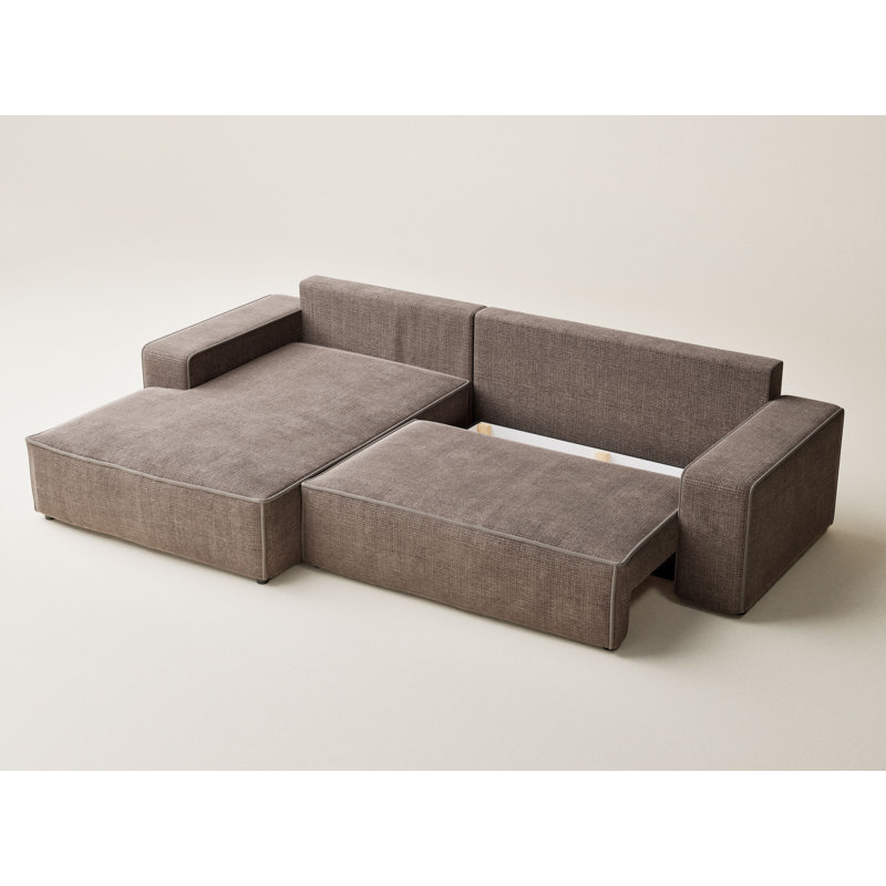5 Seater Reclining Corner Sofa , Left Hand Facing, Brown PolyesterChenille