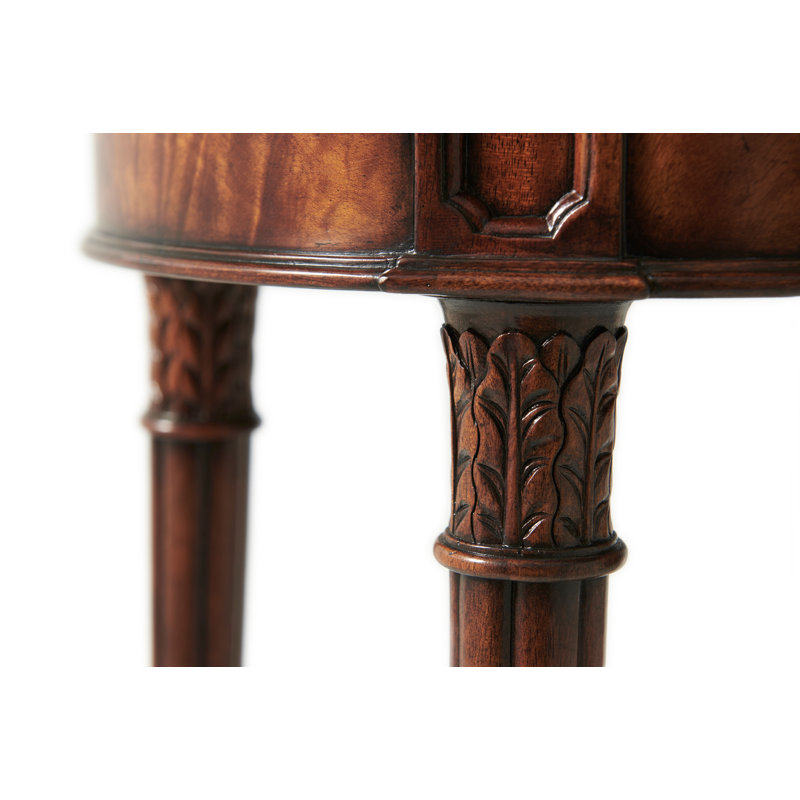 Oval Brown Solid Wood Essential End Table with Shelf