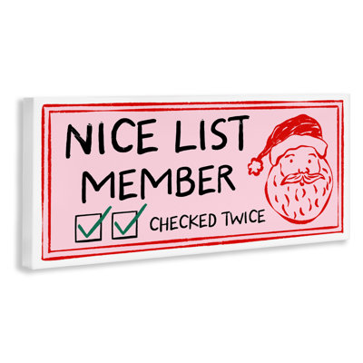 Nice List Santa Ticket Canvas, design by JJ Design House LLC