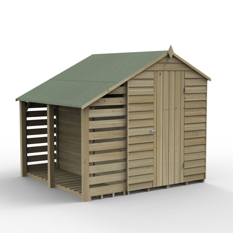 Overlap Pressure Treated 5 x 7 Apex Shed No Window with Lean to, Yes